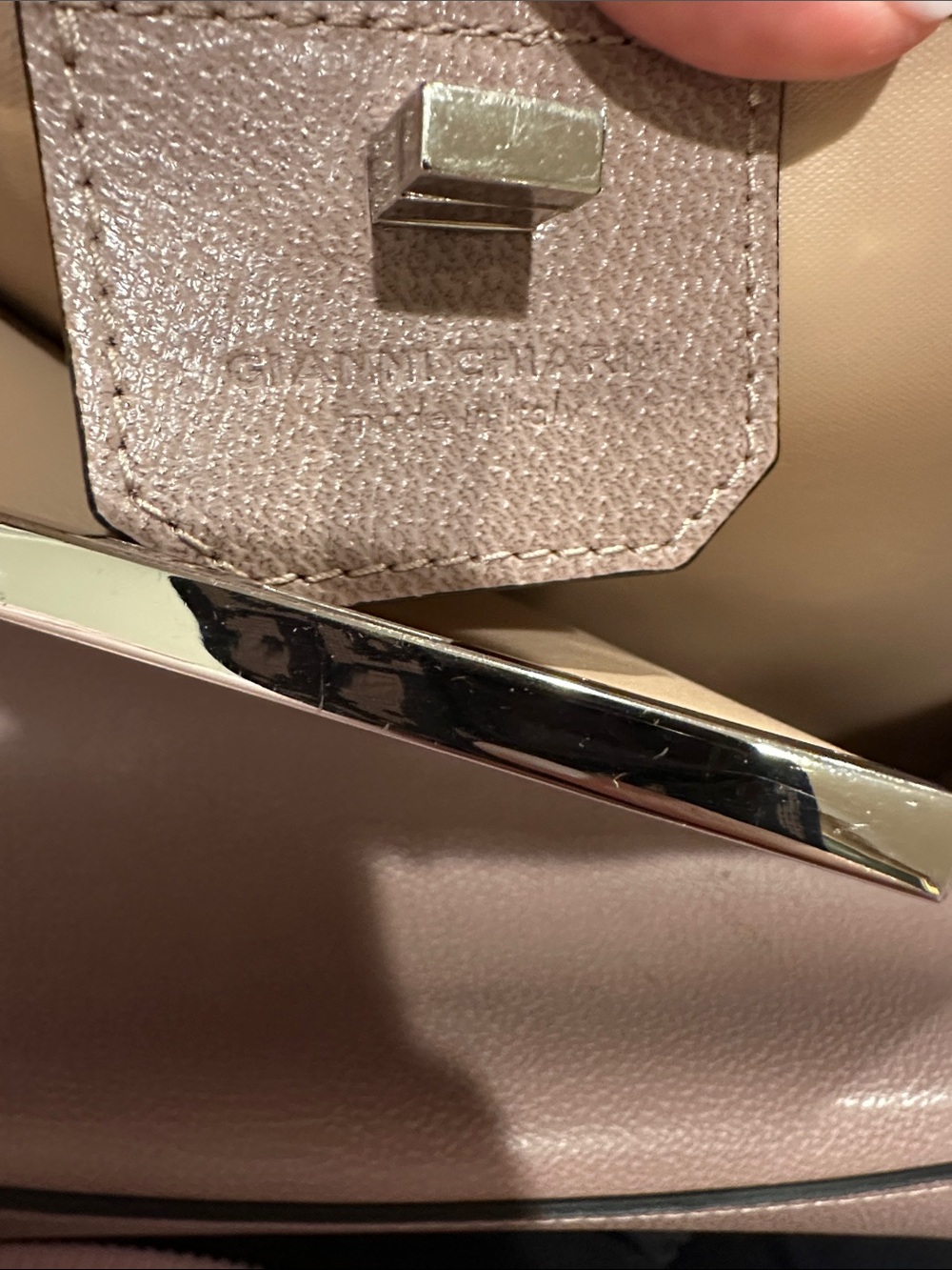 Beige Leather Crossbody Bag